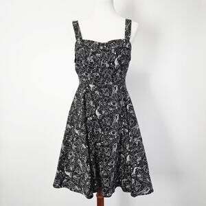 Eva Rose Black Zodiac Fit and Flare Dress Size Large Astrology Celestial